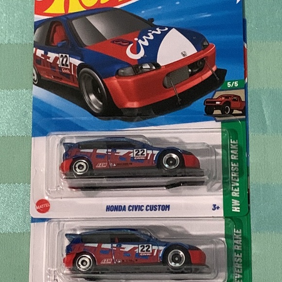 2 Hot Wheels Honda Civic Custom Die-Cast Car reverse rake - Picture 1 of 11